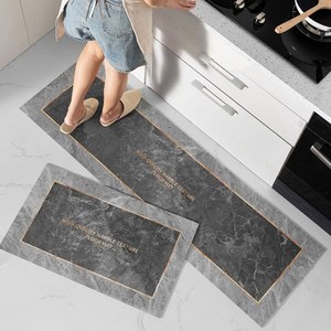 이츠원츠 프리미엄 논슬립 주방 발매트 2종세트, 북유럽 대리석