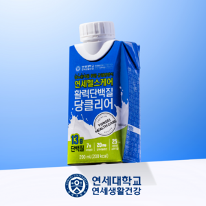 연세헬스케어 당클리어 구수한맛 200ml 연세 단백질 당뇨 환자 당 건강식 식품 활력, 4박스