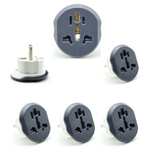 돼지코 플러그 슬림형 프리미엄 2000W 유럽 중국 미국 일본 변환 플러그 110V 220V 변환 어댑터, 3개, 4.8mm