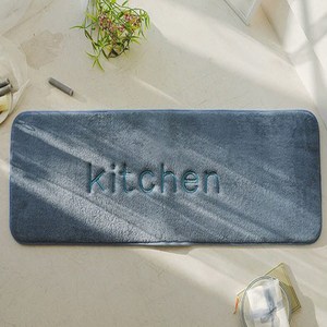 네이쳐리빙 모던데일 뽀송 메모리폼 주방 발매트, 블루