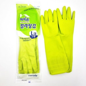 마미손 칼라장갑 대(L) 10개 고무장갑 컬러고무장갑
