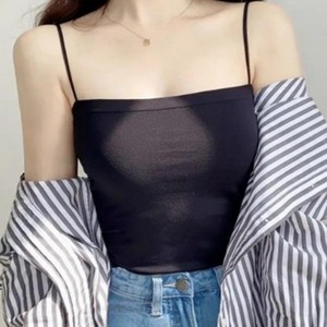 모린 여성 끈 브라탑 크롭 캡 나시