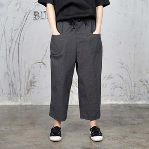 벅시루 여성 깨알고방 앞포켓 코튼 통 배기바지