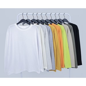 여자 긴팔 티셔츠 기모 레이어드 박스 오버핏 루즈핏 커플 단체 면 기본 무지지