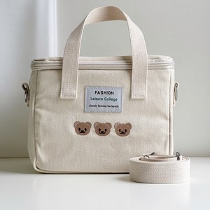 우아로그 직장인 도시락가방 이유식 보온 보냉백, IVORY(24X19X13cm)