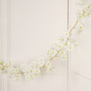 파티짱 조화 벚꽃 가랜드 파티 장식 인테리어 소품, 화이트, 1개