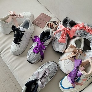 드림컴하비 예쁜 새틴 리본 신발끈 발레코어 운동화끈 100cm