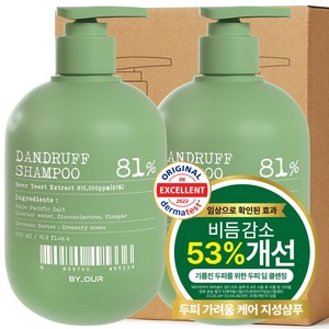 바이아우어 맥주효모 81만PPM 비듬 지성 탈모 샴푸, 2개, 500ml