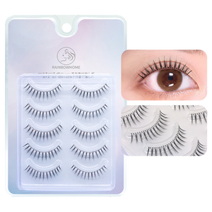 무지개홈 프리미엄속눈썹 W9 투명라인 셀프속눈썹연장 5쌍 재사용가능, 블랙, 2개