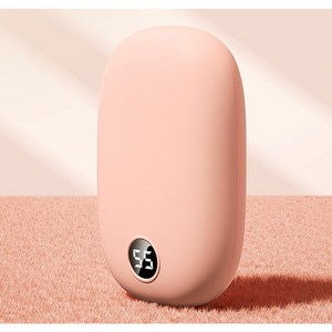 PTNL 손난로 보조 배터리 USB 충전식 720도 발열 1s 발열 온도 표시, 핑크, B8스몰 럭셔리 손난로