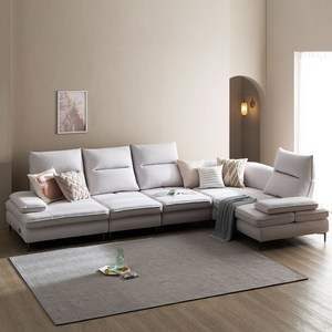 [저스틴퍼니처]슬로우 아쿠아텍스 딥 스윙 코너형 6인 소파, 크림아이보리