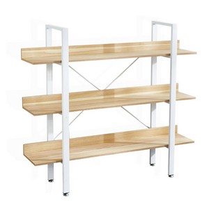 데코라인 애틱 조립식 3단 철제 선반 책장 1200, 화이트