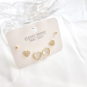 래인컬렉션 알러지 방지 하트 은침 피어싱 3종 세트