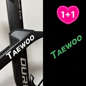1+1 야광 이름표 스티커 / 자전거 킥보드 오토바이 전기자전거 유모차 헬멧 웨건 푸쉬카 오토바이 스티커 / 네임택 네이밍 네임 이름 방수스티커 / 시트지 커팅 / 레오앤드스튜디오, 2개, 화이트 야광, 2cm