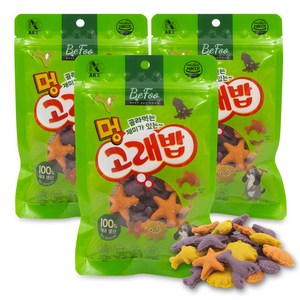 베푸 멍고래밥 강아지 간식 애견 노즈워크 과자, 3개, 100g, 실꼬리돔