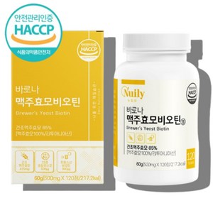 60대 50대 남성 여성 노인 어르신 바이오틴 맥주 효모 분말 가루 비오틴 비오티 정, 맥주효모 비오틴 120정 x1통