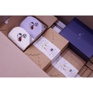 송월타올결혼답례품 선물용수건 조문답례품 단체기념품 스누피 블럭블랙 주방수건2개세트, 아이보리분홍보라회색