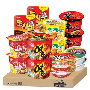 오뚜기 농심 팔도 용기컵라면 7종 (왕뚜껑2+도시락2+육개장사발면2+진라면 매운맛2+참깨라면2+신라면2+열라면2), 1세트