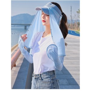 골프용마스크 얼굴햇빛가리개 안면 자외선차단마스크 냉감 쿨, 스카이, 1개
