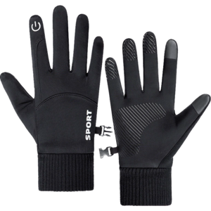 고급형 스마트폰 터치장갑 미끄럼방지 겨울 작업 등산 러닝 캠핑 축구 방한 장갑, 블랙