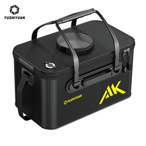 낚시통 낚시통 접이식 투명 활어 양동이 휴대용 생선 액세 서리, Black