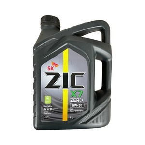 ZIC X7 ZERO 0W30 4L 가솔린, 1개, 지크 X7 ZERO 0W30(가)_4L