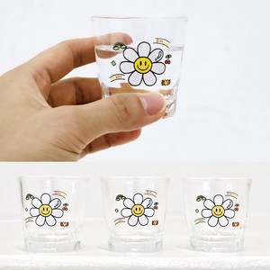 쁘띠끄 데이지 소주잔 귀여운술잔 소주컵 2p, 1세트, 투명