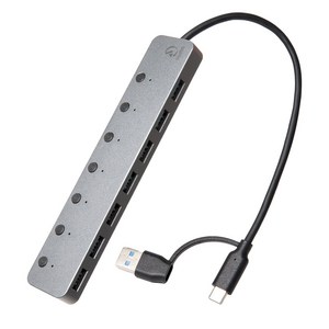 디그딕 USB허브 C타입 듀얼커넥터 스위치 7포트 USB3.0 허브 H1004SG