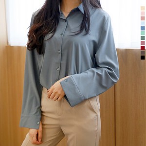 티데일리 데일리 링클 프리 셔츠 여성용 무지 루즈핏 블라우스