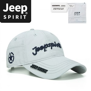 JEEP SPIRIT 스포츠 캐주얼 골프모자 CA0650 + 전용 포장, 라이트그레이