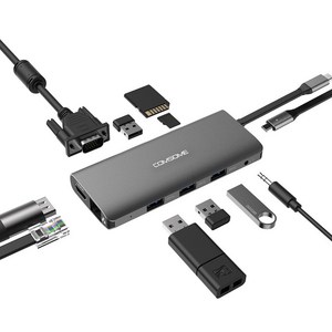 컴썸 C타입 HDMI 멀티 허브 HDMI 11 in 1 USB 3.0 CT-110P 그레이 실버, SPACE GRAY, 11개