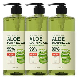 ASOME 리얼 모이스처 알로에 수딩젤 99%, 1000ml, 3개