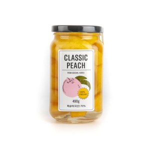 복숭아 병조림 황도 국산 산지직송 과일청, 1개, 490g