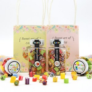 수제캔디 1종선물세트 페트병+쇼핑백 과일사탕 캔디원, 이모티콘믹스, 1개, 100g