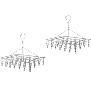 스테인리스 양말건조대 속옷 수건 실내 베란다빨래건조대 창틀 원룸 천장형 사각 행주걸이, 실버