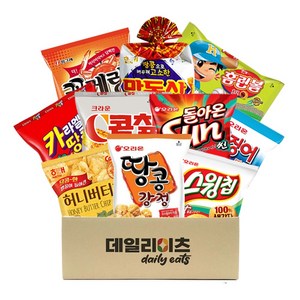 [데일리이츠] 크라운 해태 오리온 봉지 과자 스낵 혼합세트 (10종류-A형), 1세트, 1호