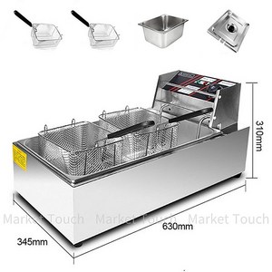 업소용튀김기 전기 튀김기계 소형 치킨 돈까스 튀기기 영업용 대용량, 20L 롱 2구 바스켓