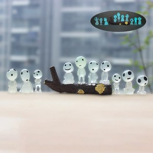 원령공주 숲의정령 코다마 미니야광피규어, 코다마(블루형광) 10개+갈색나무2개