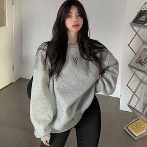 소소걸 하트자수 오버핏 맨투맨 여성용 맨투맨