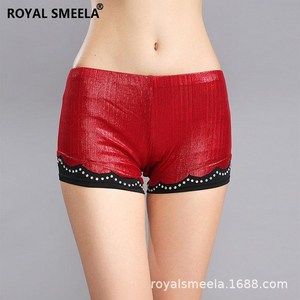 여성 댄스 하의 폴댄스 바지 큐빅 포인트 폴팬츠, 레드