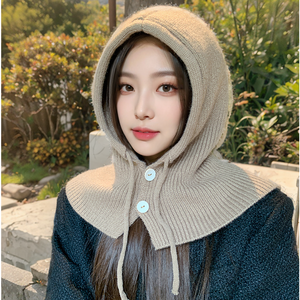 로라베일 남여공용 가을 겨울 보온 공갈 후드 넥워머