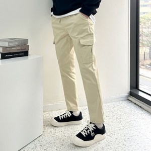 홈인박스 빅사이즈 남자 일자 카고 밴딩 면바지 카고바지 스판 일자핏 기본템 팬츠