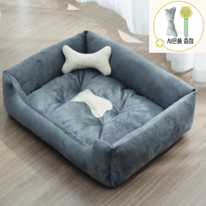 펫프리스 사각 애견 하우스 방석, 진그레이, 1개