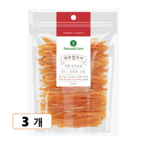 네츄럴코어 소프트 치킨스틱 180g 강아지간식 천연닭가슴살, 3개