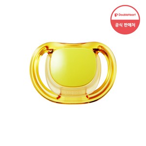 더블하트 PPSU Skin Friendly 노리개젖꼭지, S(0~3개월), 옐로우, 1개