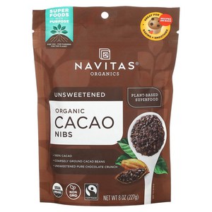 Navitas Organics 나비타스 오가닉스 유기농 카카오 닙스 227g 8oz, 1개