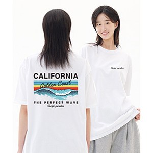 더팀 캘리포니아 남여공용 빅사이즈 S~4XL 20수 반팔 티셔츠 (3컬러)