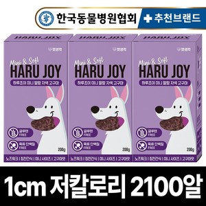 펫생각 하루조이 미니말랑 저칼로리 자색고구마 노즈워크 강아지 간식 다이어트 칭찬 보상 교육 훈련용 대용량 간식, 3개