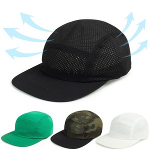 가볍고 시원한 나일론 메쉬 캠프캡 러닝 마라톤 등산 빅사이즈 모자, 블랙, 1개
