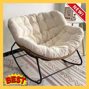 OneMor 대형 편안한 흔들의자 안락 무중력 독서 쿠션 거실 모유 수유 체어 낮잠 독서용, 베이지(쿠션포함), 1개